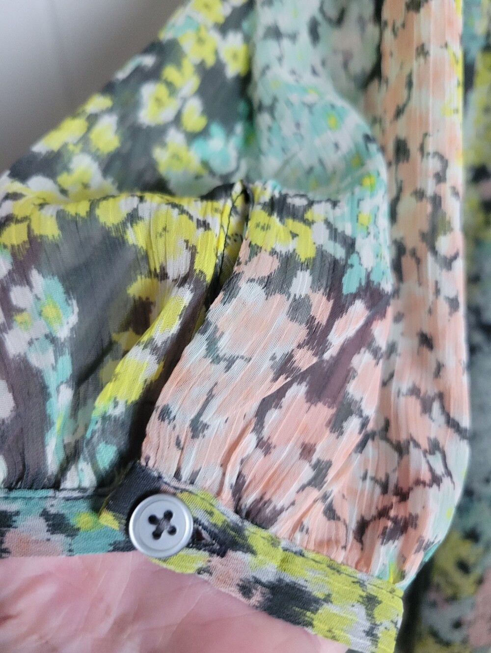 NWT Loft Ann Taylor Garden Floral Chiffon Button Down Midi Dress Long Sleeve 10 - Picture 5 of 12